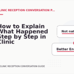 How to Explain What Happened Step by Step in Clinic Reception Conversation English