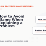 How to Avoid Blame When Explaining a Problem in Clinic Reception Conversation English