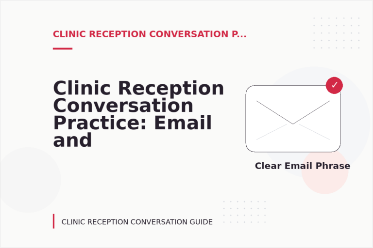 Clinic Reception Conversation Practice: Email and Message Examples